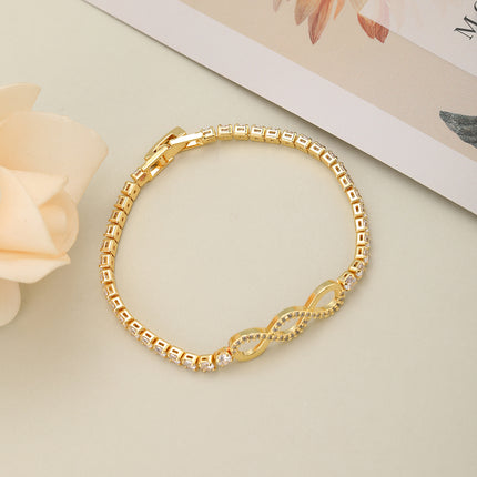Pulsera De Cobre Con Circón En Forma De Anillo, Elegante Y Duradera