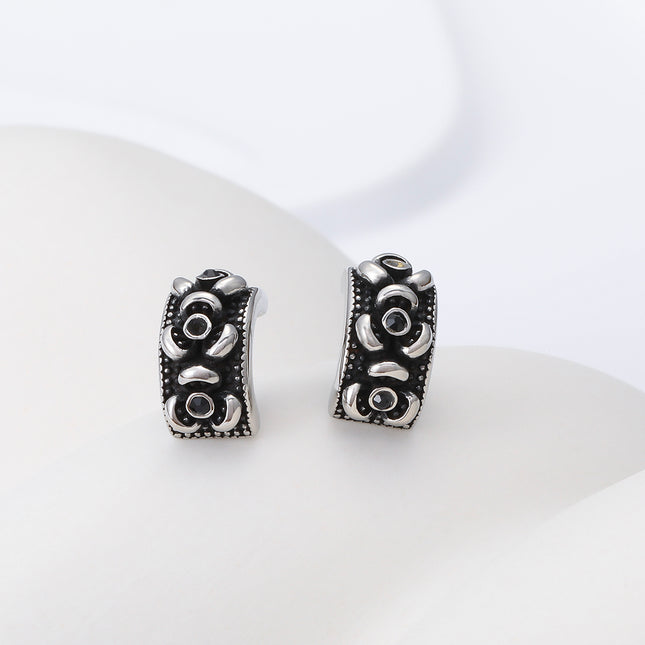 Pendientes Con Diseño Vintage Y Moda Aretes Para Hombre De Acero Inoxidable