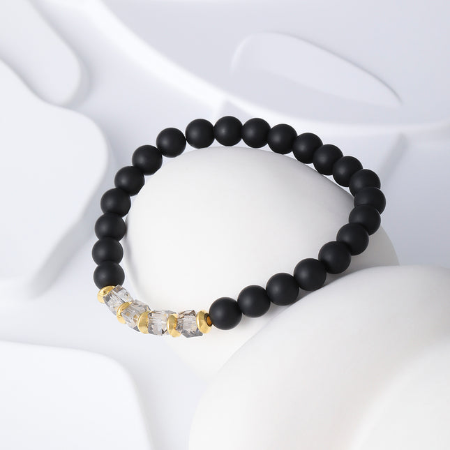 Pulsera De Cuentas De Turquesa Negra Estilo Minimalista