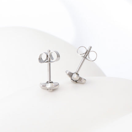Pendientes De Flores De Cuatro Pétalos Para Hombre De Acero Inoxidable