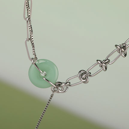 Colla Personalizado Con Colgante De Estilo De INS De Jade De Moda De Acero Inoxidable
