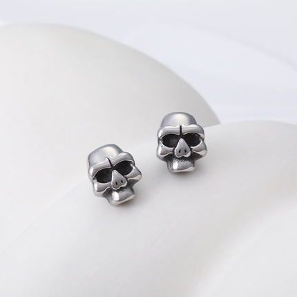 Pendientes Con Diseño De Calavera Vintage Y Moda Aretes Para Hombre De Acero Inoxidable
