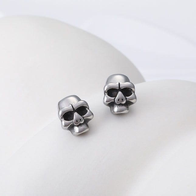 Pendientes Con Diseño De Calavera Vintage Y Moda Aretes Para Hombre De Acero Inoxidable