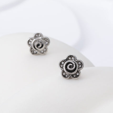 Pendientes Con Diseño De Flor Robusta Y Moderna Aretes Para Hombre De Acero Inoxidable