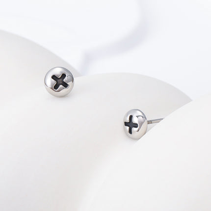 Pendientes Hip-Hop De Acero Inoxidable Con Diseño De Tuerca Y Tornillo Para Hombre