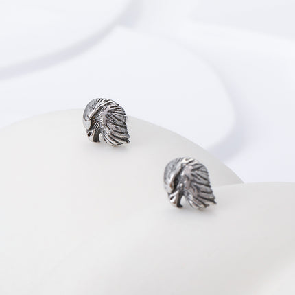 Pendientes Con Diseño Cabeza De Águila Aretes Para Hombre De Acero Inoxidable