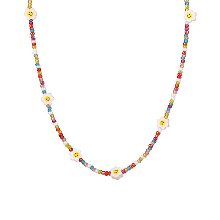 Collar De Cuentas De Colores Con Accesorios Flores De Estilo Bohemio De Moda