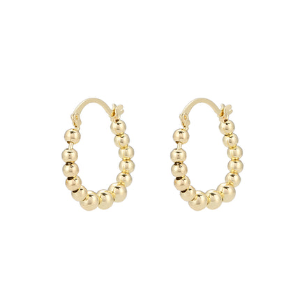 Pendientes Con Múltiples Esferas Arracadas De Cobre Con Baño De Oro 14K