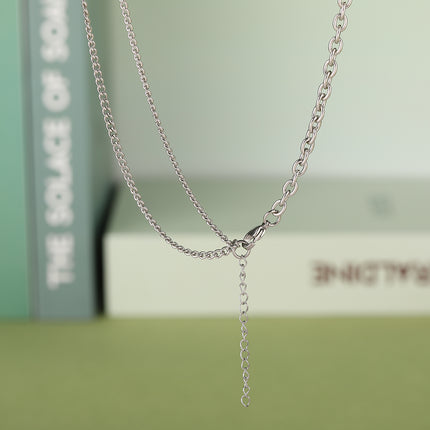 Collar Simple De Acero Inoxidable Versátil Con Colgante De Corazón Plata De Moda Casual