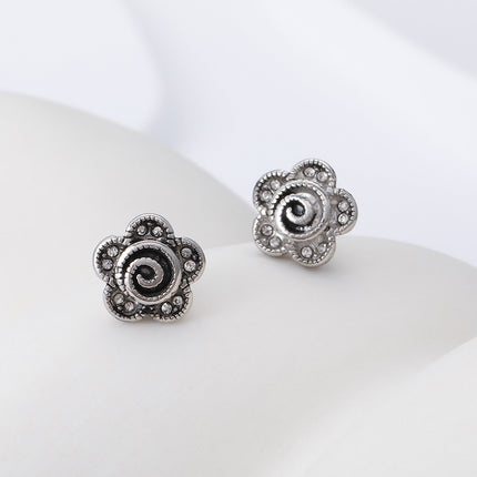 Pendientes Con Diseño De Flor Robusta Y Moderna Aretes Para Hombre De Acero Inoxidable
