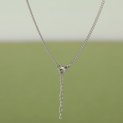 Collar Casual De Acero Inoxidable Sencillo Con Colgante Elemento De Letra W Grande De Moda