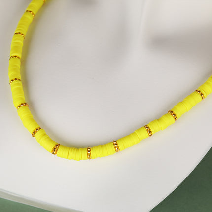 Collar De Cadena De Tendencia Moda Personalizada Con Cuentas Planas De Colores