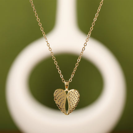 Collar Con Colgante De Corazón De Diamantes De Imitación De Dos Pétalos Casual Para Mujer