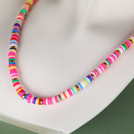 Collar De Cadena De Tendencia Moda Personalizada Con Cuentas Planas De Colores