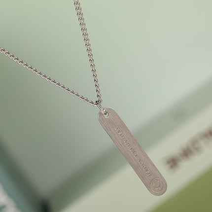 Collar Sencillo De Acero Inoxidable Con Colgante De Marca Larga Versátil De Moda