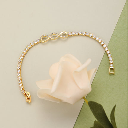 Pulsera De Cobre Con Circón En Forma De Anillo, Elegante Y Duradera