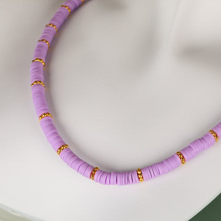Collar De Cadena De Tendencia Moda Personalizada Con Cuentas Planas De Colores