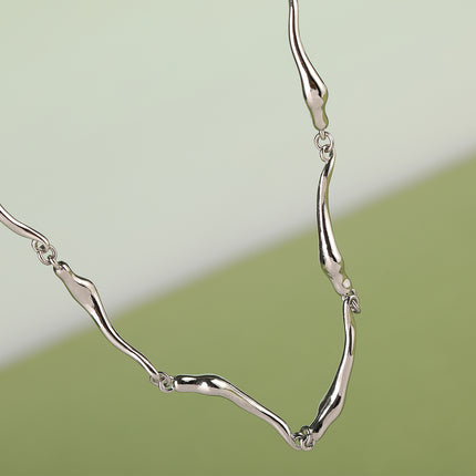 Collar Segmentado Casual De Acero Inoxidable Simple De Moda De Lujo Leve