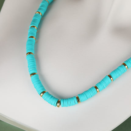 Collar De Cadena De Tendencia Moda Personalizada Con Cuentas Planas De Colores