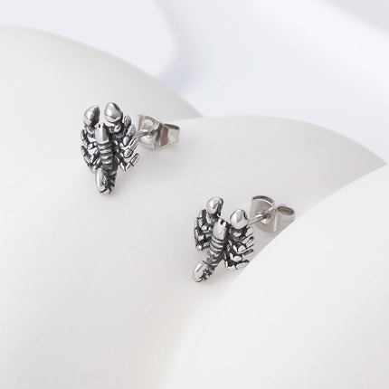 Pendientes Con Diseño De Escorpión Para Hombre Aretes para Hombre De Acero Inoxidable