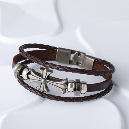 Pulsera De Hilo Con Elemento De Cruz En Acero Inoxidable 316