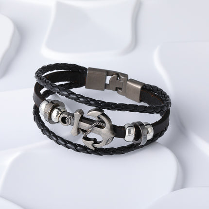Pulseras Artesanales De Hilo Con Elemento De Ancla En Acero Inoxidable