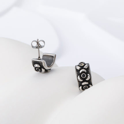Pendientes Con Diseño Vintage Y Moda Aretes Para Hombre De Acero Inoxidable