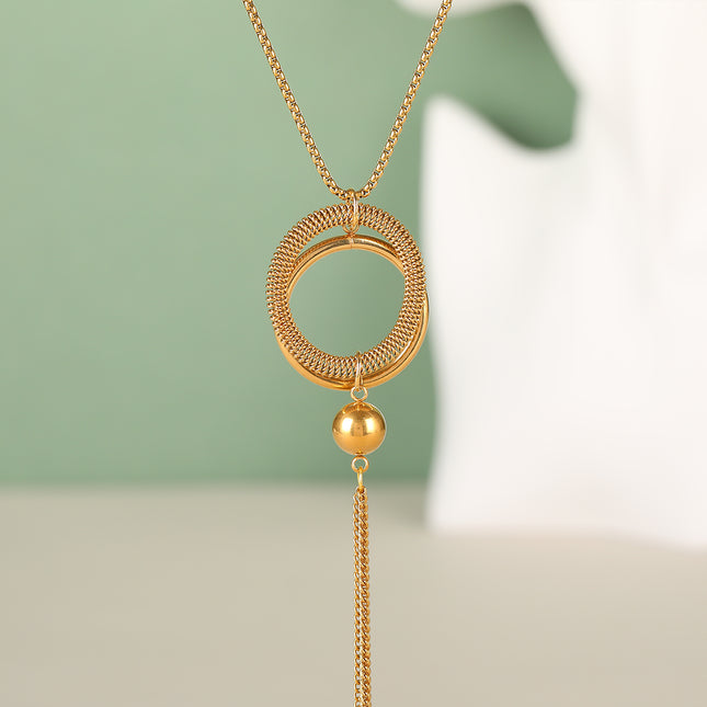 Collar Casual De Tipo Corbata De Acero Inoxidable Con Hebilla De Anillo Clásico De Moda