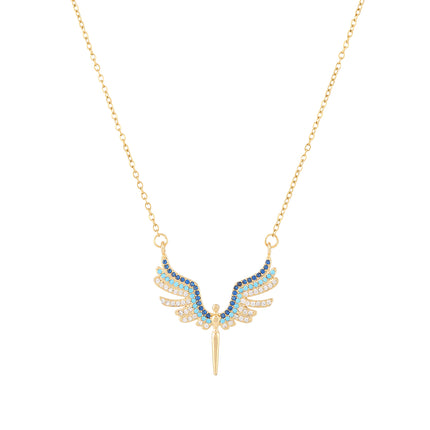 Collar Elegante De Acero Inoxidable De Moda Con Colgante De Alas De Ángel Para Mujer Casual