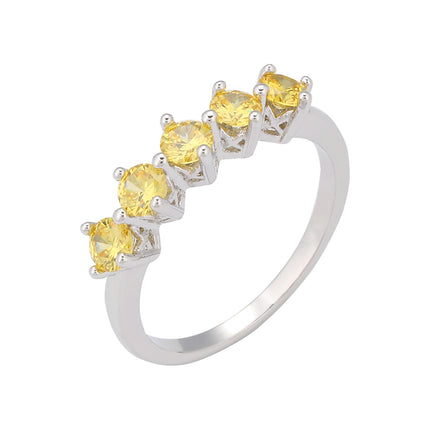 Anillo Con Diseño Moda Y Diamantes De Zirconia En Cobre Chapado En Oro 14K,Plata