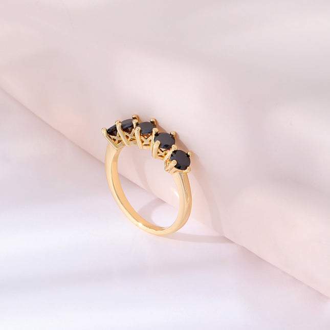 Anillo Con Diseño Moda Y Diamantes De Zirconia En Cobre Chapado En Oro 14K,Plata