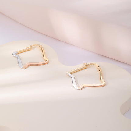 Aretes De Cobre Con Diseño De Aro Irregular, Estilo Moderno Y Versátil
