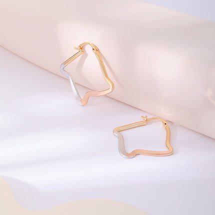 Aretes De Cobre Con Diseño De Aro Irregular, Estilo Moderno Y Versátil