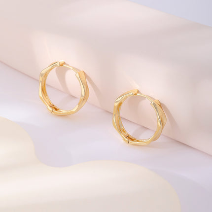 Aretes De Cobre Con Diseño De Patrones Irregulares, Arracadas Estilo Chic