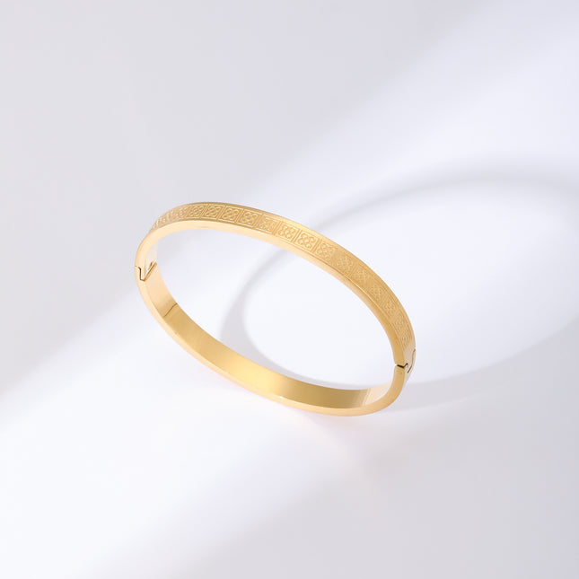 Pulsera Con Hebilla De Flor De Trébol Cuadrada Brazalete Elegante