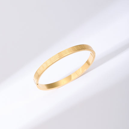 Pulsera Con Hebilla De Flor De Trébol Cuadrada Brazalete Elegante