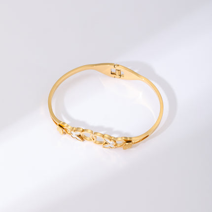 Pulsera Brazalete Con Mariposa Blanca y Doble Capa De Mariposas Elegante
