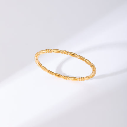 Pulsera Brazalete Con Cierre De Aro y Detalle De Granos Ovalados