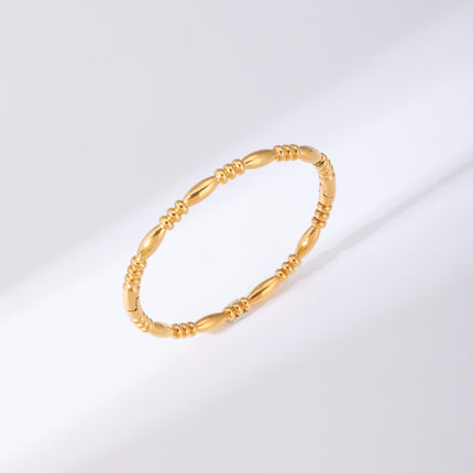 Pulsera Brazalete Con Cierre De Aro y Detalle De Granos Ovalados