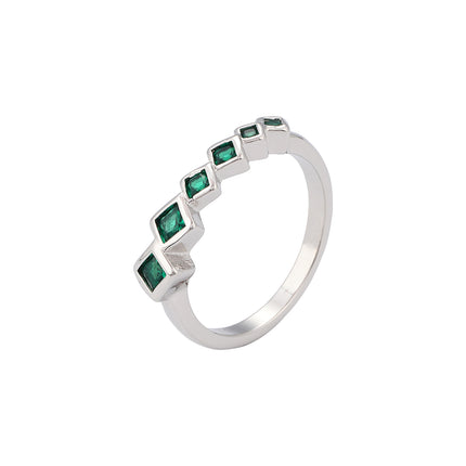 Anillo Con Diseño Moda Y Diamantes De Zirconia En Cobre Chapado En Oro 14K,Plata