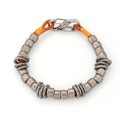 Pulsera Artesanal De Hilo De Cuero PU Amarillo Para Hombres