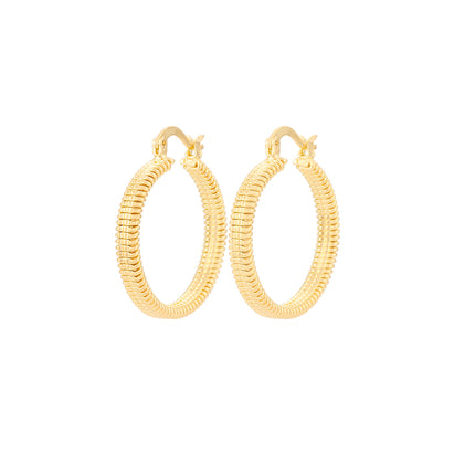 Aretes De Cobre Chapado En Oro De 14K Arracadas Diseño Enrollado