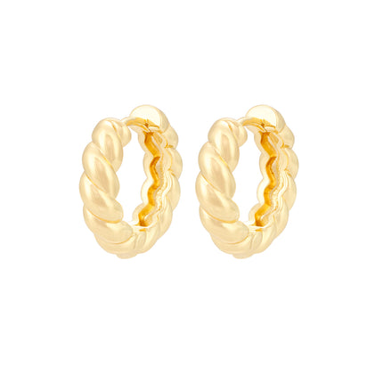 Aretes Geométrico Cobre Chapado En Oro De 14K Pendientes Estilo Simple
