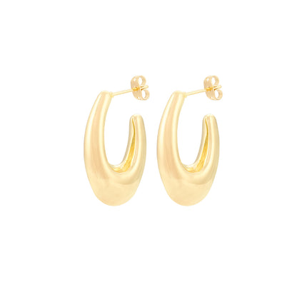 Aretes INS De Luna Hueca Con Acabado En Oro De 14K Pendientes Para Mujer