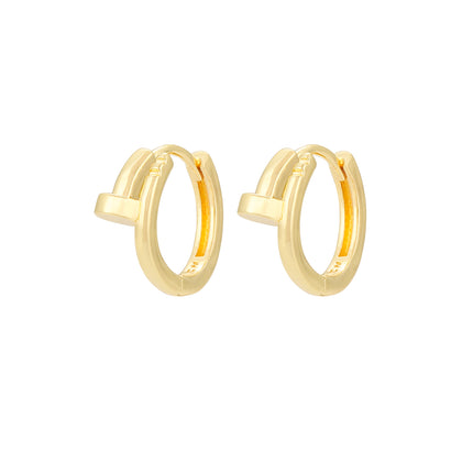 Aretes De Aro Minimalistas De Cobre Con Baño De Oro De 14K Pendientes
