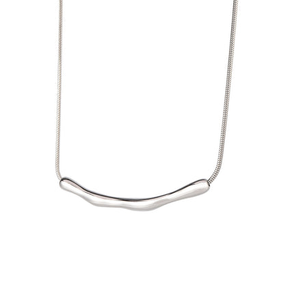 Collar De Acero Inoxidable De Cadena Sencilla De Serpiente De Tubo Curvo Irregular
