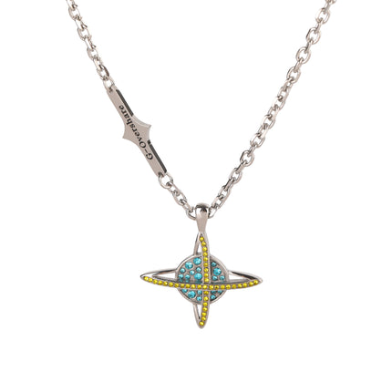 Collar De INS De Acero Inoxidable De Océano Con Anillo De Circón Con Diseño De Nicho