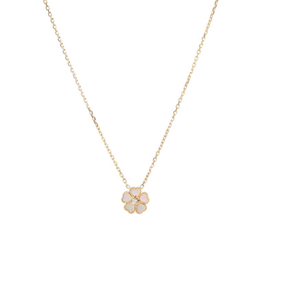 Collar De Acero Inoxidable Con Colgante De Cinco Pétalos De Concha En Forma De Corazón