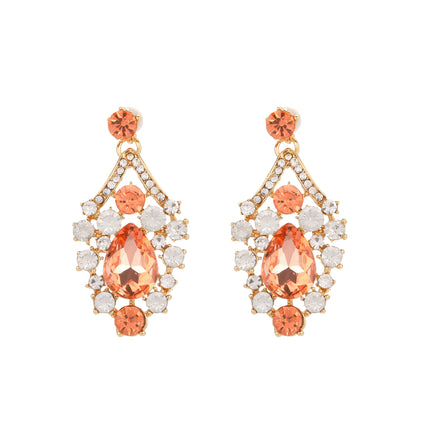 Conjunto De Collar Y Aretes De Aleación, Diseño De Gota Para Novias Y Ceremonias