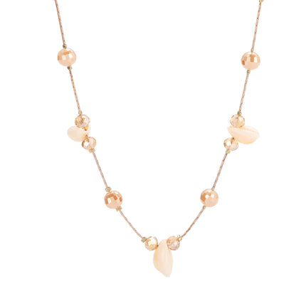 Collar Largo Con Cristal Rosa Artificial Estilo Bohemio Para Mujer